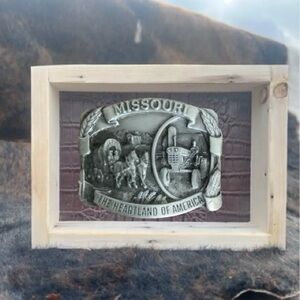 Vintage 1982 Pewter Missouri Belt Buckle N-20
